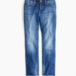 Jcrew slim broken in boyfriend jeans with raw hem